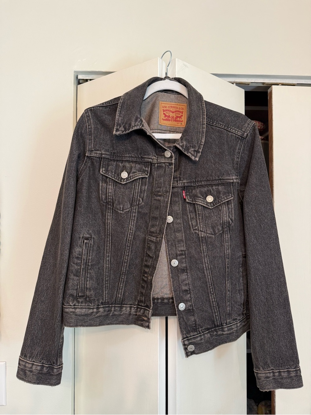 Levi's Black Washed Denim Trucker Jacket